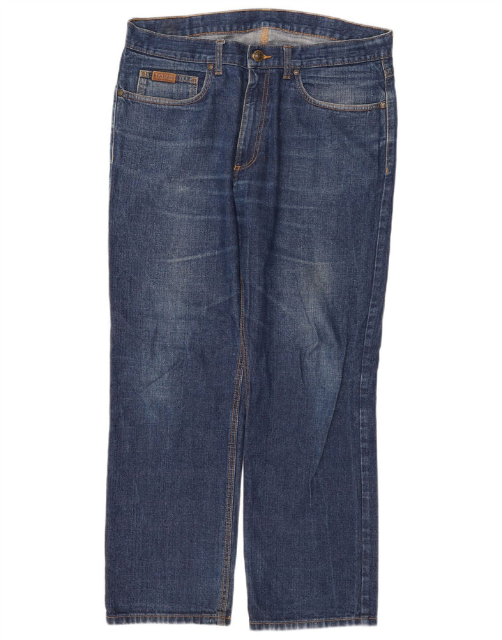 Calça jeans reta masculina Farah W36 L30 algodão azul