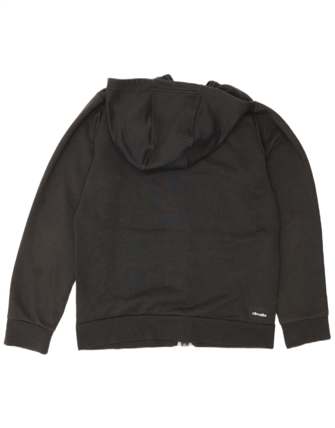 Suéter masculino Adidas Climalite Graphic Zip com capuz médio preto poliéster