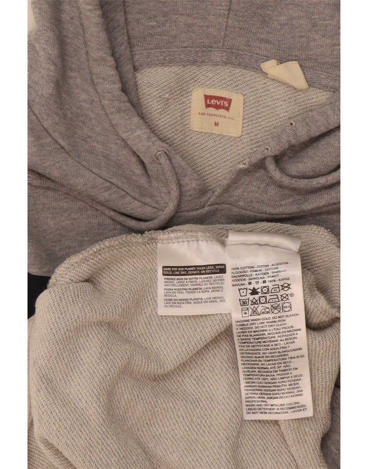 Suéter com capuz gráfico masculino Levi's médio cinza algodão