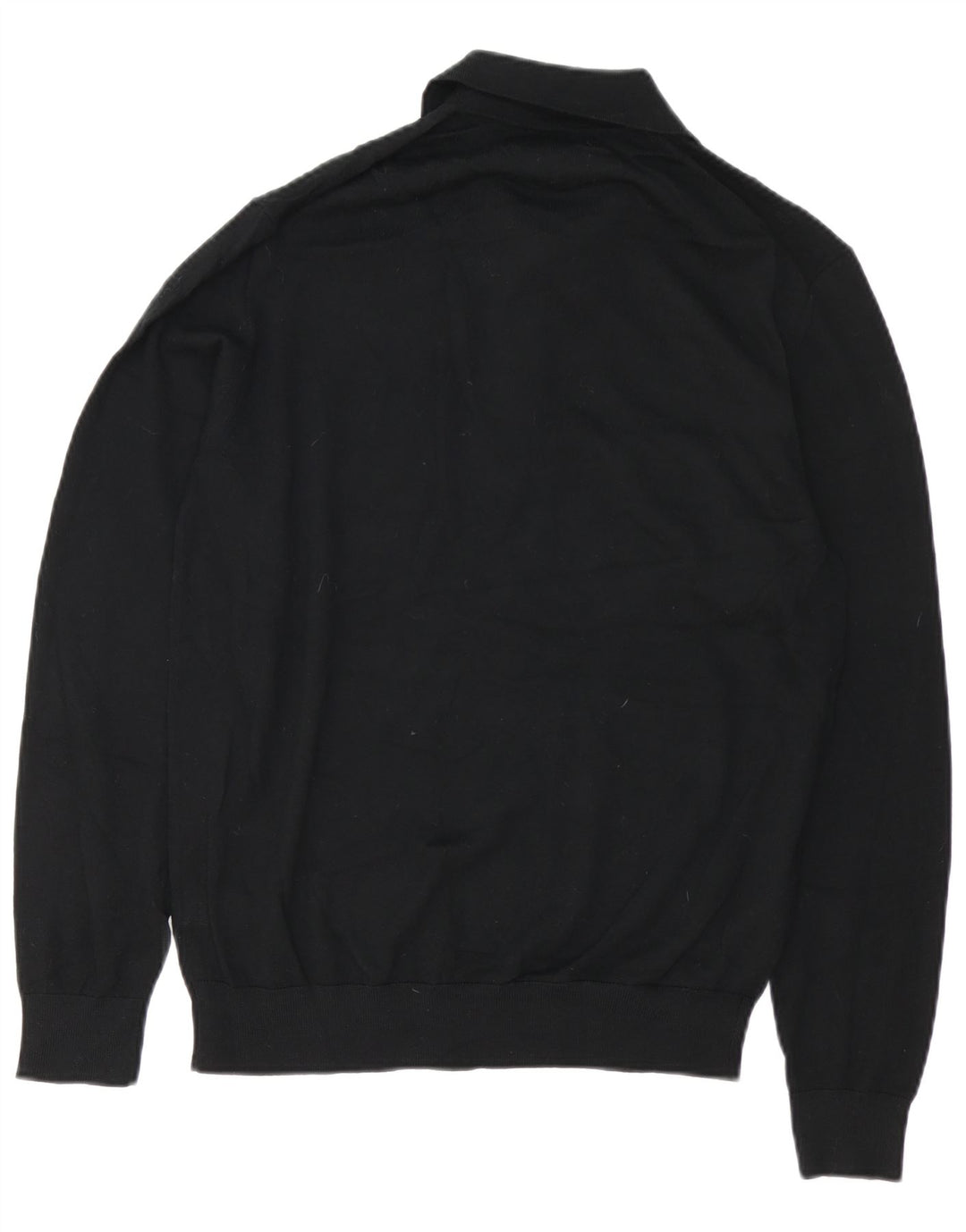Suéter masculino Marks & Spencer com gola polo autograph preto médio
