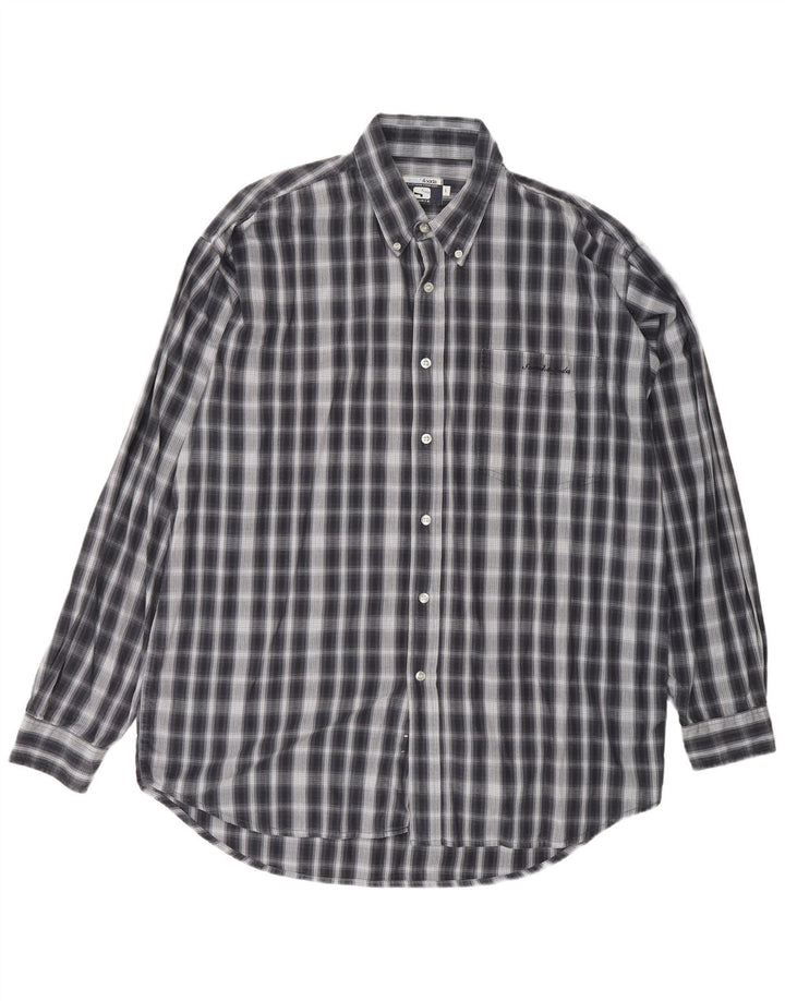 Camisa masculina SCOTCH & SODA grande xadrez azul marinho de algodão clássico
