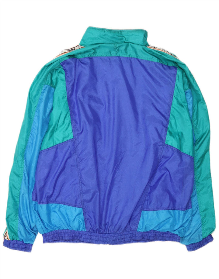 Fato de treino completo gráfico masculino vintage grande azul colorblock poliamida