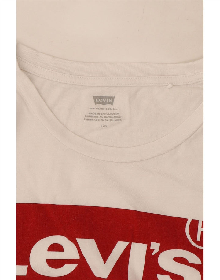 Camiseta feminina gráfica Levi's UK 16 grande branca