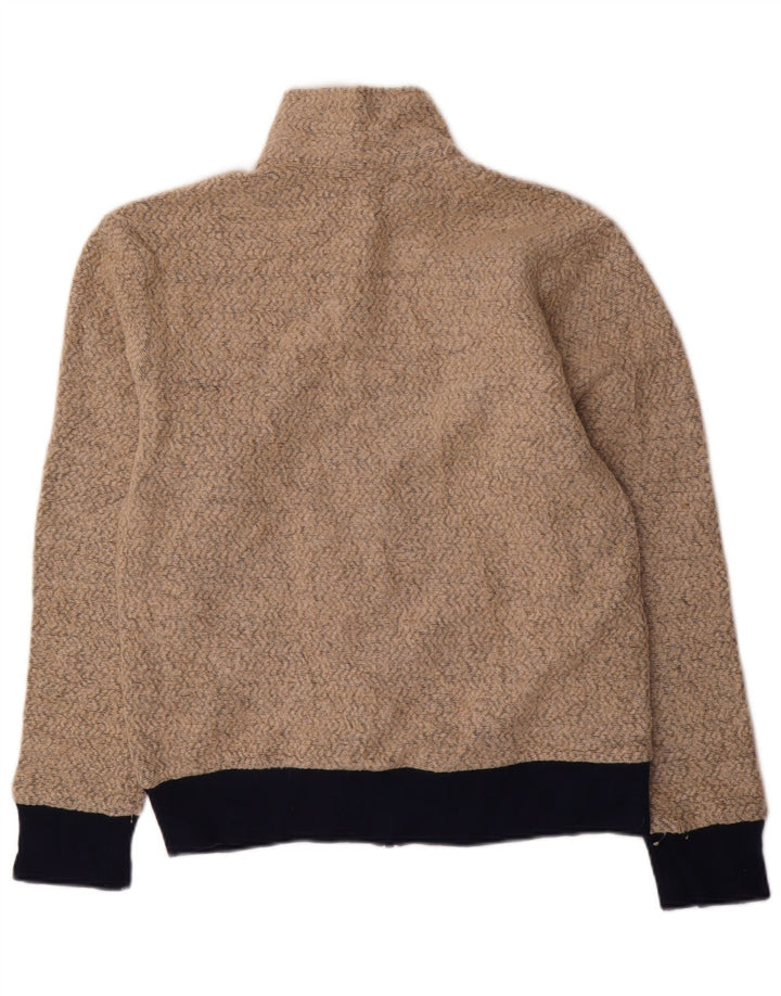Jaqueta de lã masculina Patagonia UK 36 poliéster Chevron bege pequeno
