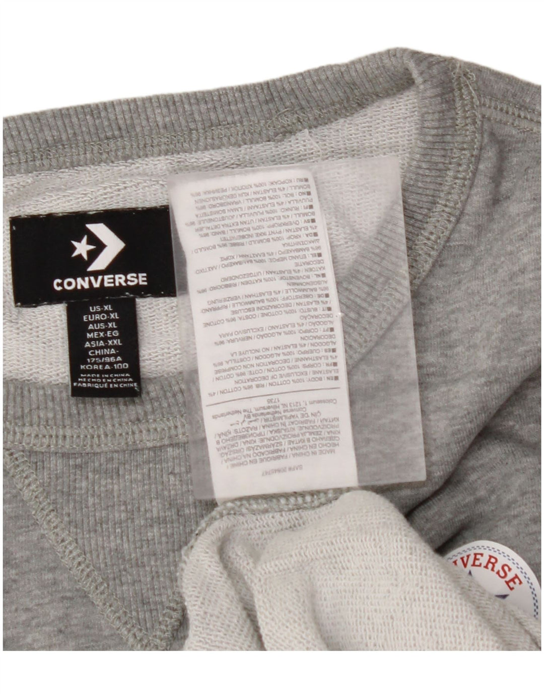 Suéter feminino CONVERSE UK 18 XL cinza algodão