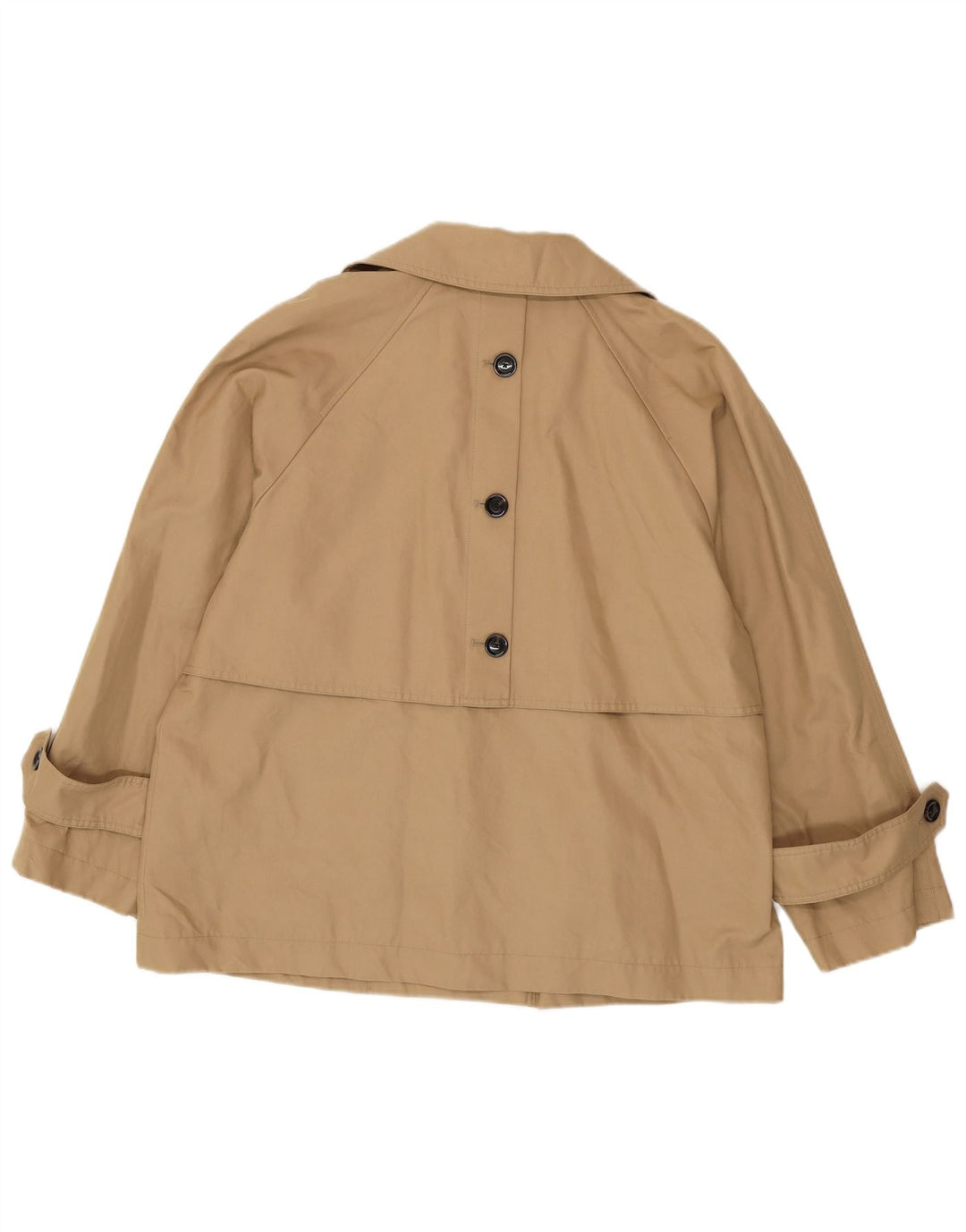 Trench coat feminino curto oversized Massimo Dutti Reino Unido 14 algodão bege médio