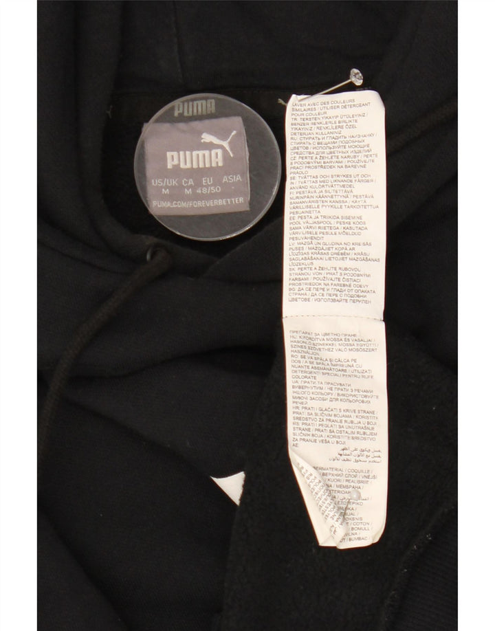 PUMA Mens Graphic Hoodie Jumper Médio Algodão Preto