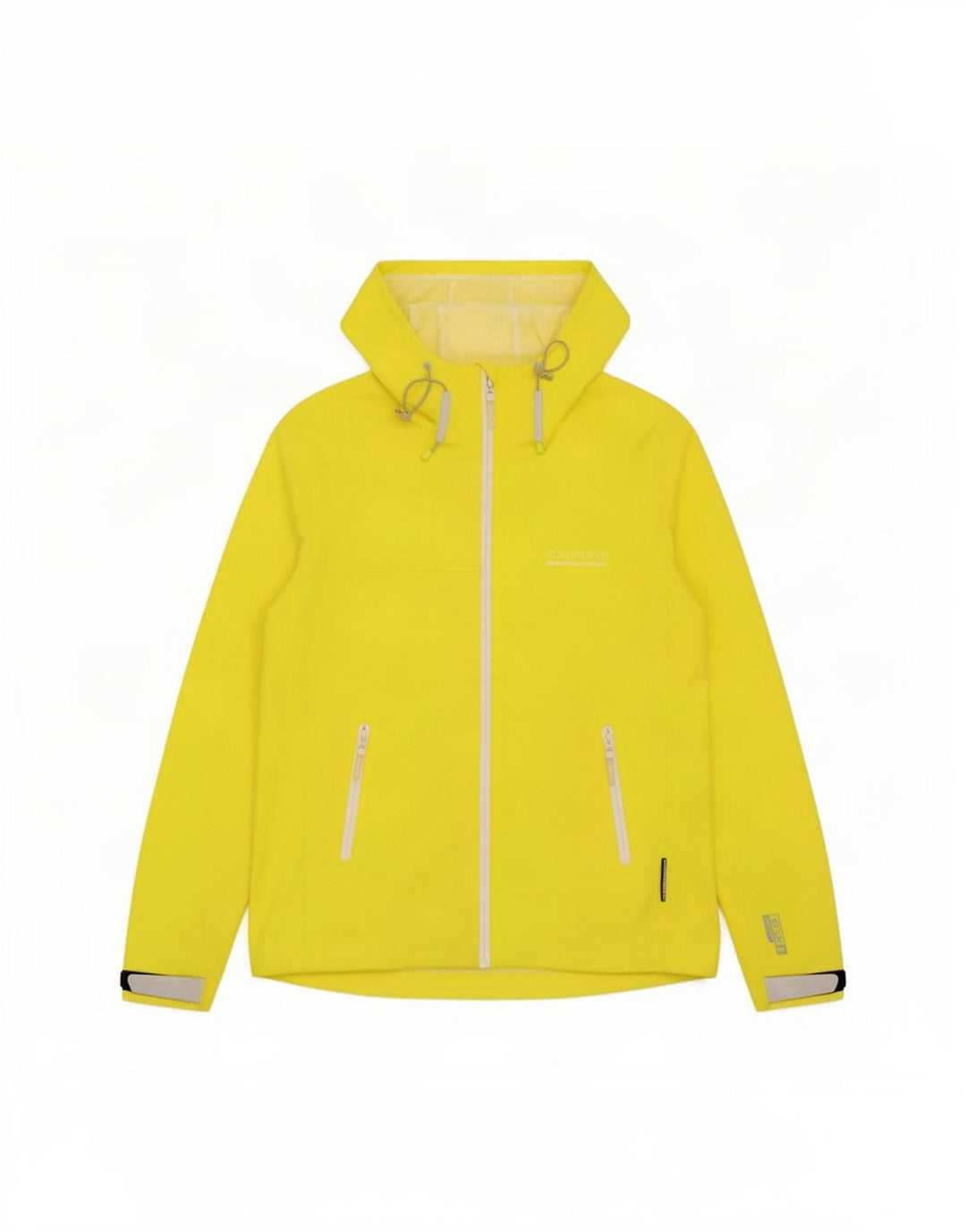 Jaqueta de chuva com capuz feminina Superdry UK 12 poliéster amarelo médio