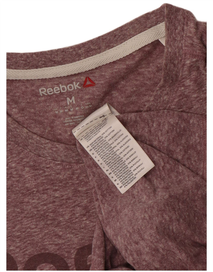 Camiseta gráfica masculina Reebok Top médio algodão manchado rosa