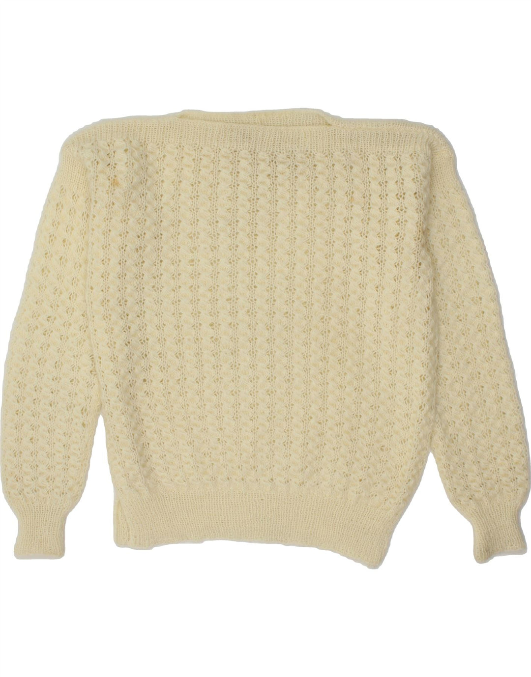 VINTAGE Womens Boat Neck Jumper Sweater UK 14 Large Off White Vintage Vintage and Second-Hand Vintage from Messina Hembry 