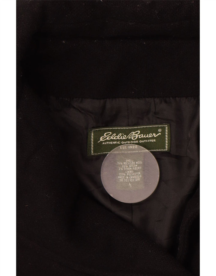 Casaco feminino Eddie Bauer ervilha Reino Unido 16 grande lã preta