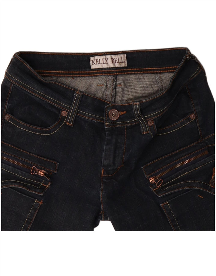 Shorts cargo jeans feminino VINTAGE W28 médio azul marinho
