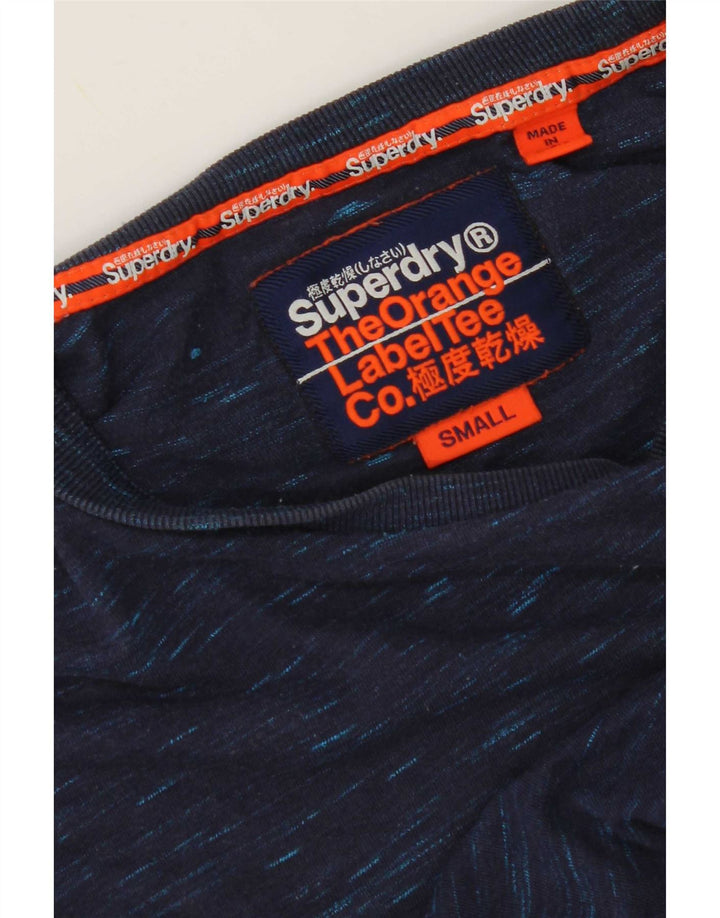 Camiseta masculina Superdry Top pequeno azul marinho manchado