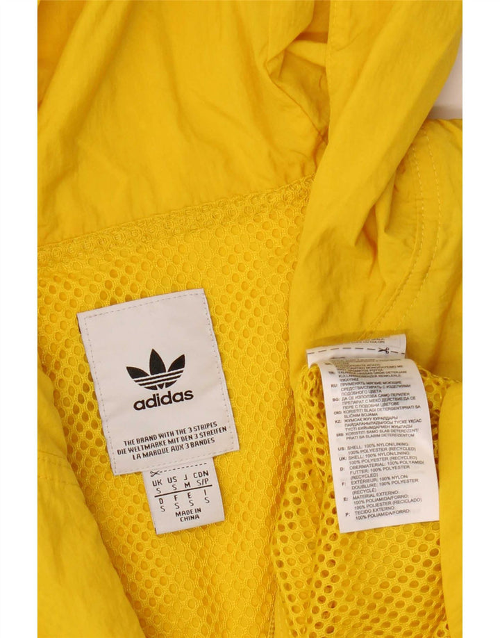 Adidas masculino pulôver com capuz jaqueta de chuva Reino Unido 36 pequeno amarelo nylon
