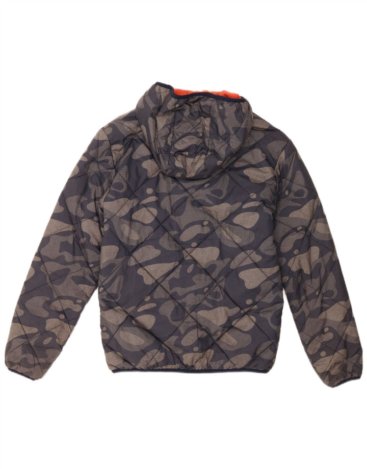 Jaqueta Acolchoada com Capuz Lacoste Meninos 13-14 Anos Azul Marinho Camuflado