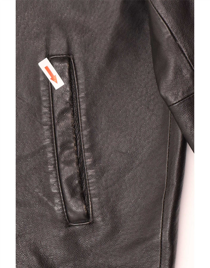 Jaqueta de couro masculina vintage IT 48 média preta