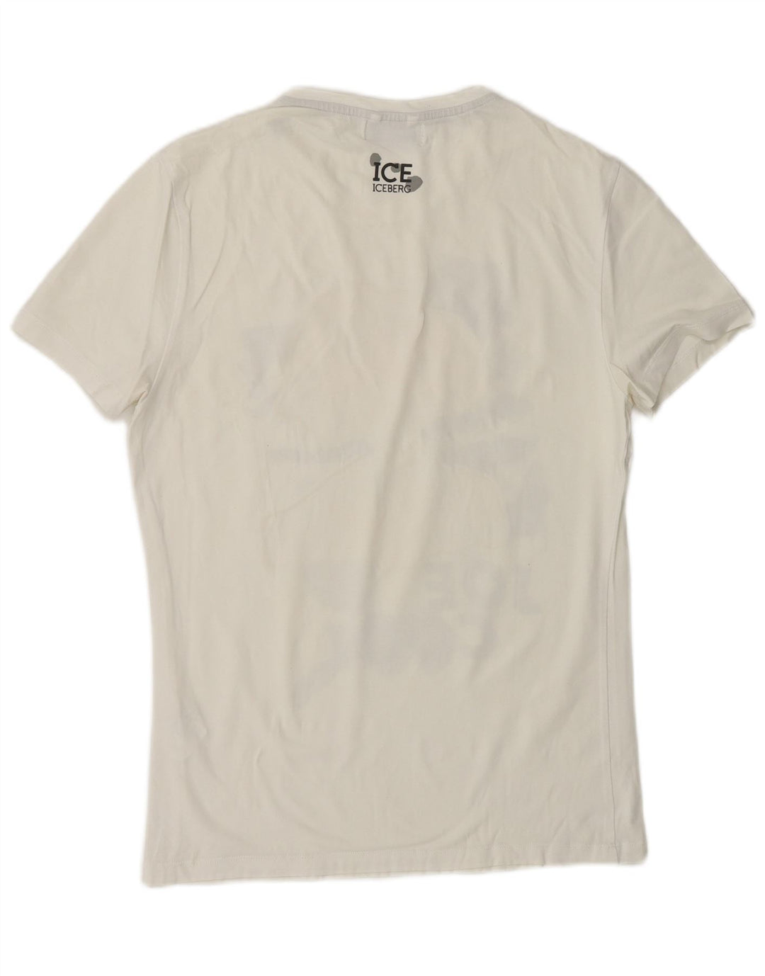 Camiseta gráfica masculina ICEBERG de algodão branco médio