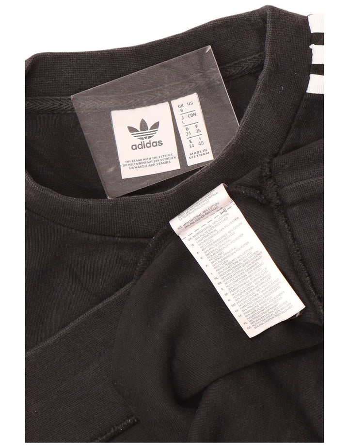 Adidas feminino oversized moletom jumper reino unido 8 pequeno algodão preto