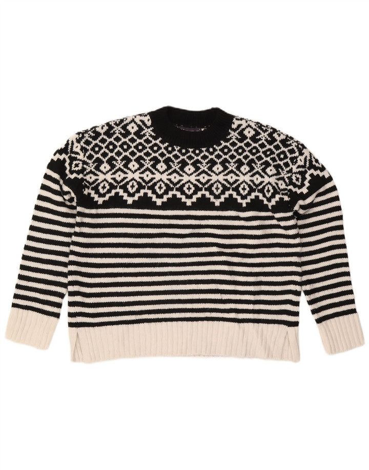 Suéter feminino Marks & Spencer com gola redonda Reino Unido 14 médio preto