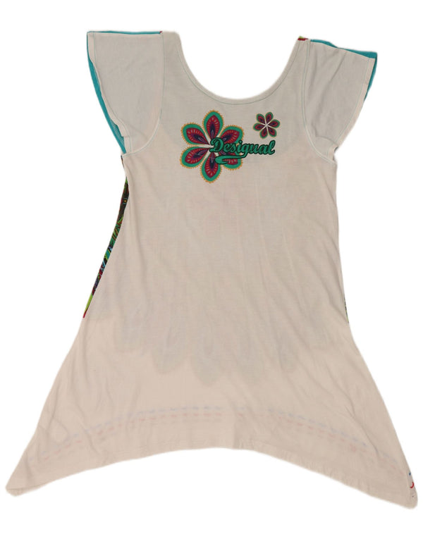 DESIGUAL Túnica feminina gráfica assimétrica UK 18 XL multicolorido floral