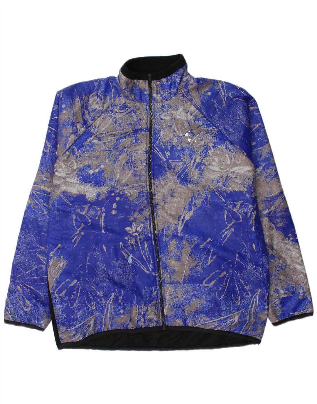 Jaqueta superior de agasalho masculino vintage XL poliéster floral azul