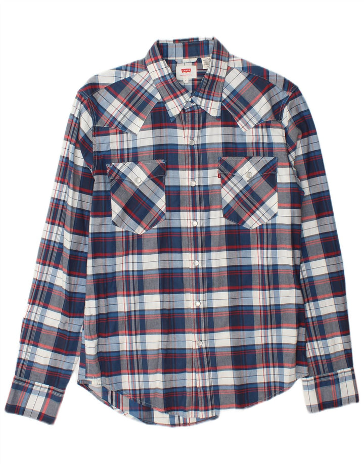 Camisa masculina Levi's pequena xadrez azul