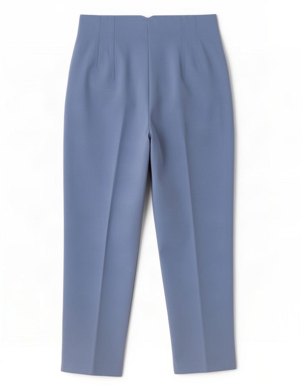 Zara Calça feminina cintura alta cônica médio W28 L27 azul poliéster
