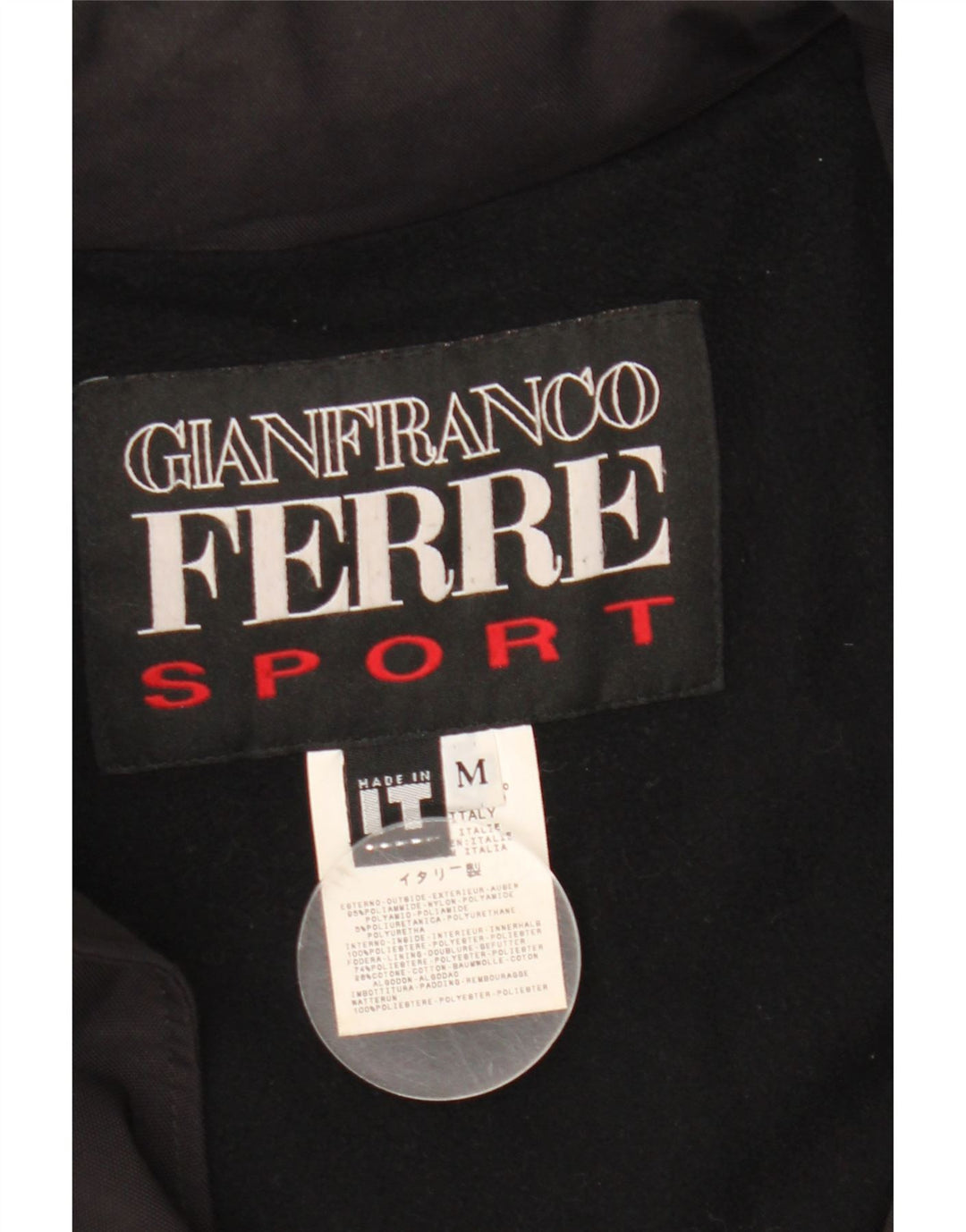 Jaqueta corta-vento masculina Gianfranco Ferre com capuz Reino Unido 38 médio preto nylon