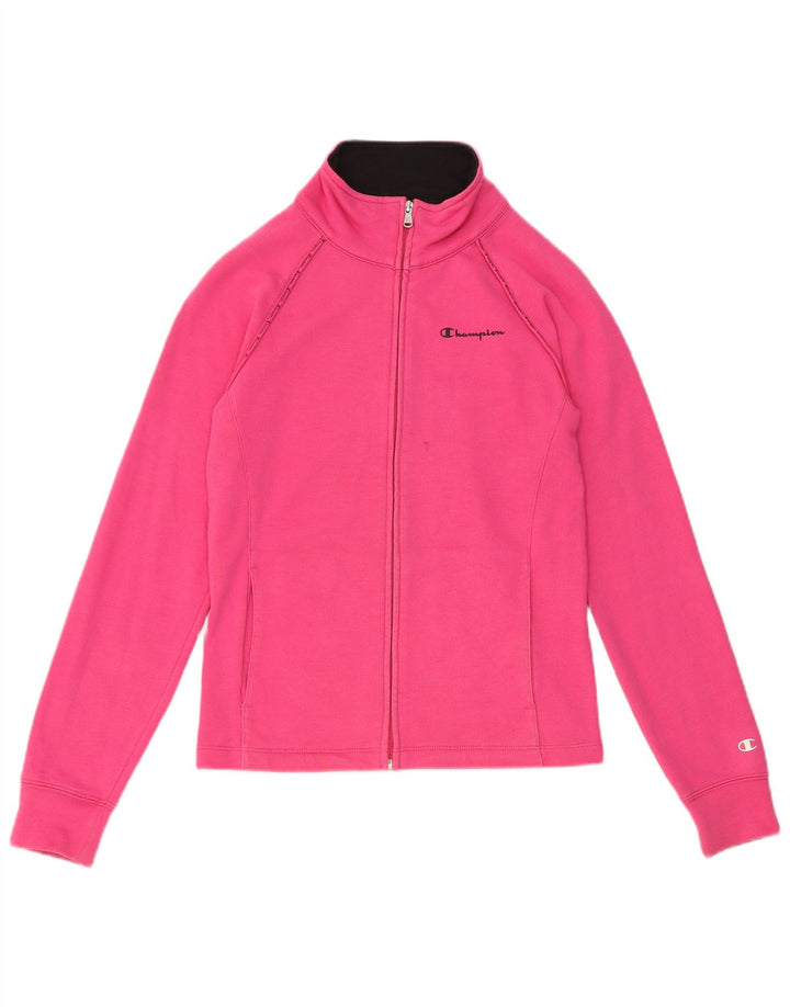 Champion Womens Tracksuit Top Jacket UK 12 Médio Rosa