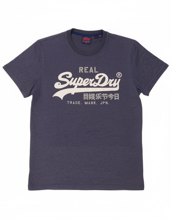 Camiseta gráfica masculina Superdry Top XL algodão azul marinho