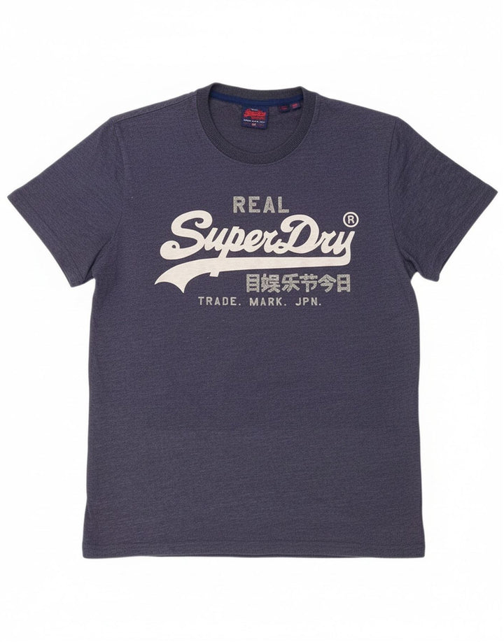 Camiseta gráfica masculina Superdry Top XL algodão azul marinho