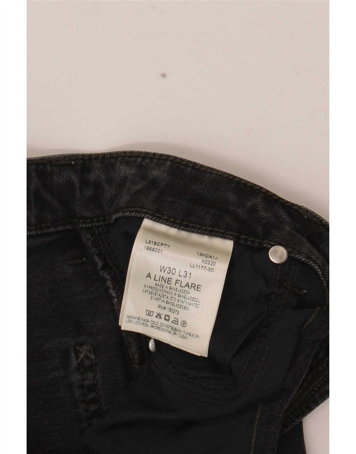 Calça jeans feminina Lee cintura alta larga W30 L28 algodão preto