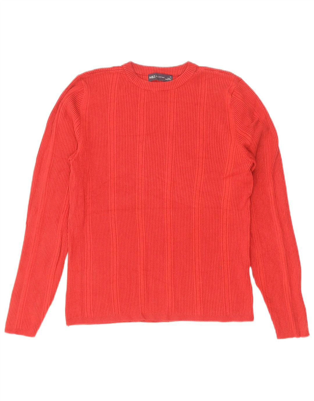 Suéter feminino Marks & Spencer com gola redonda Reino Unido 14 viscose vermelha média