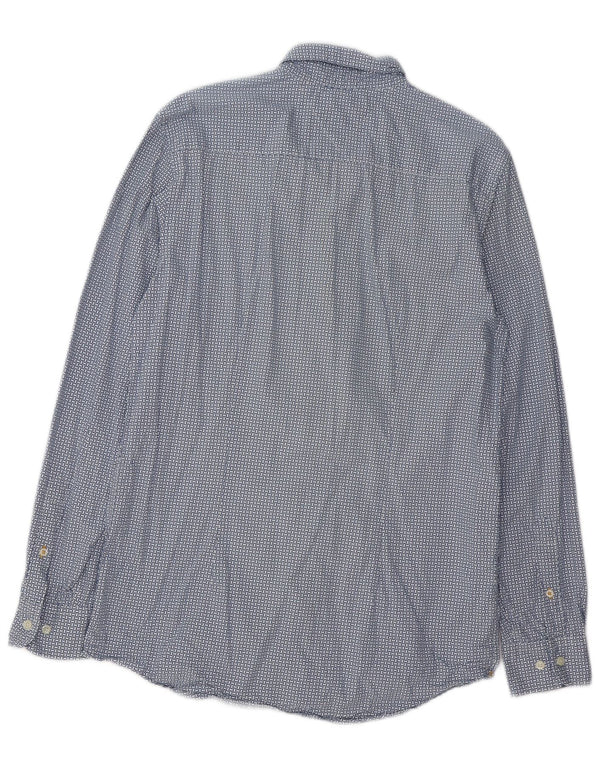 Camisa masculina TOMMY HILFIGER slim fit grande algodão geométrico azul