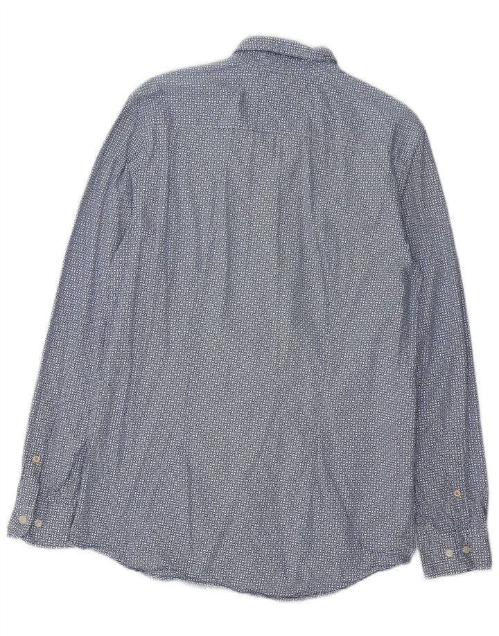 Camisa masculina TOMMY HILFIGER slim fit grande algodão geométrico azul