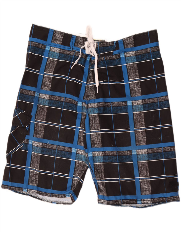 Shorts de natação masculino Billabong grande poliéster xadrez preto