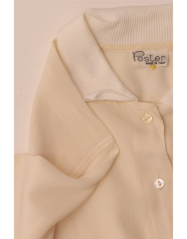 Pulôver feminino vintage IT 44 médio off white colorblock