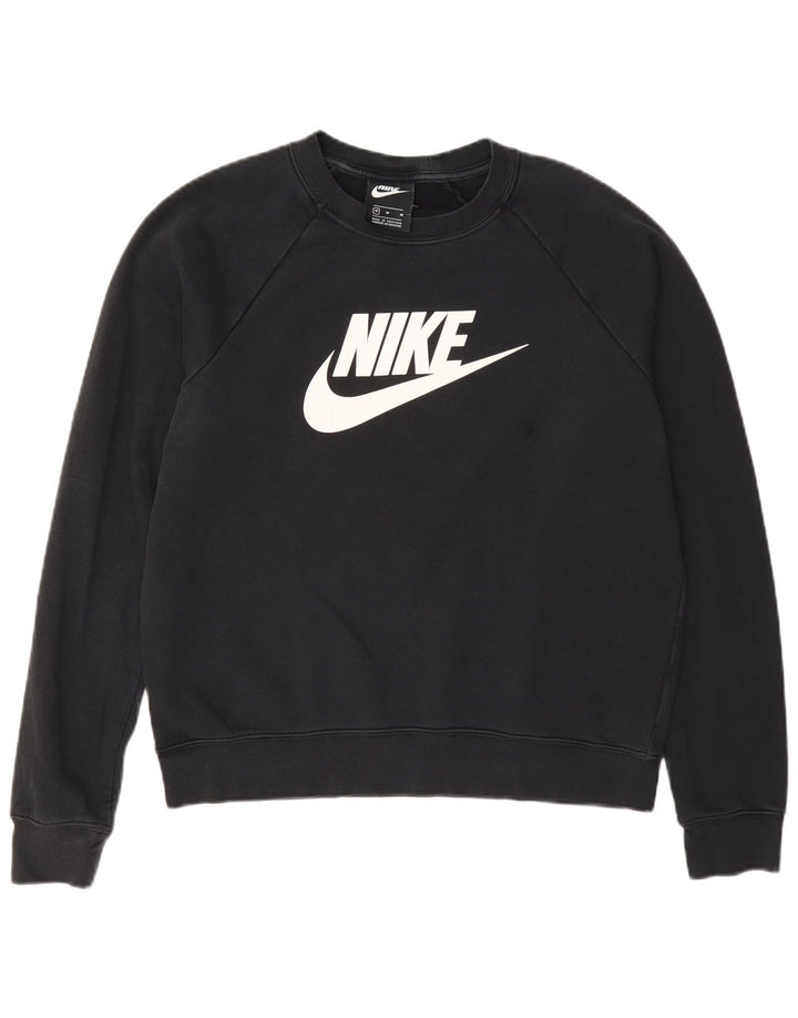 Moletom gráfico feminino Nike Jumper UK 14 médio preto algodão