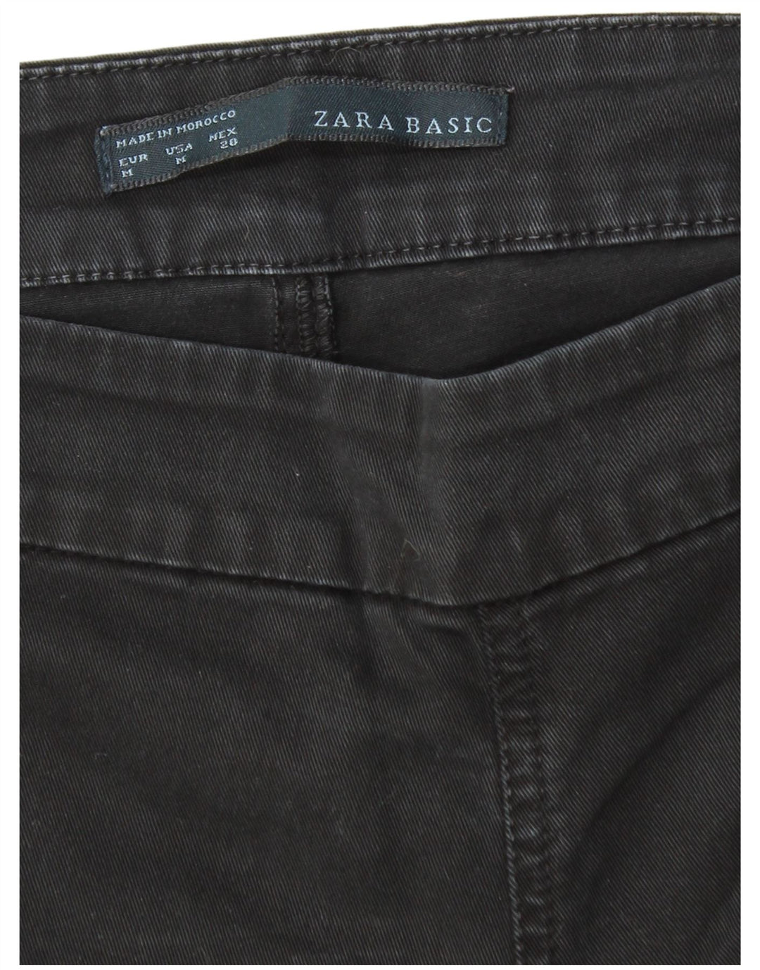 ZARA Calça feminina justa cortada média W30 L25 preta