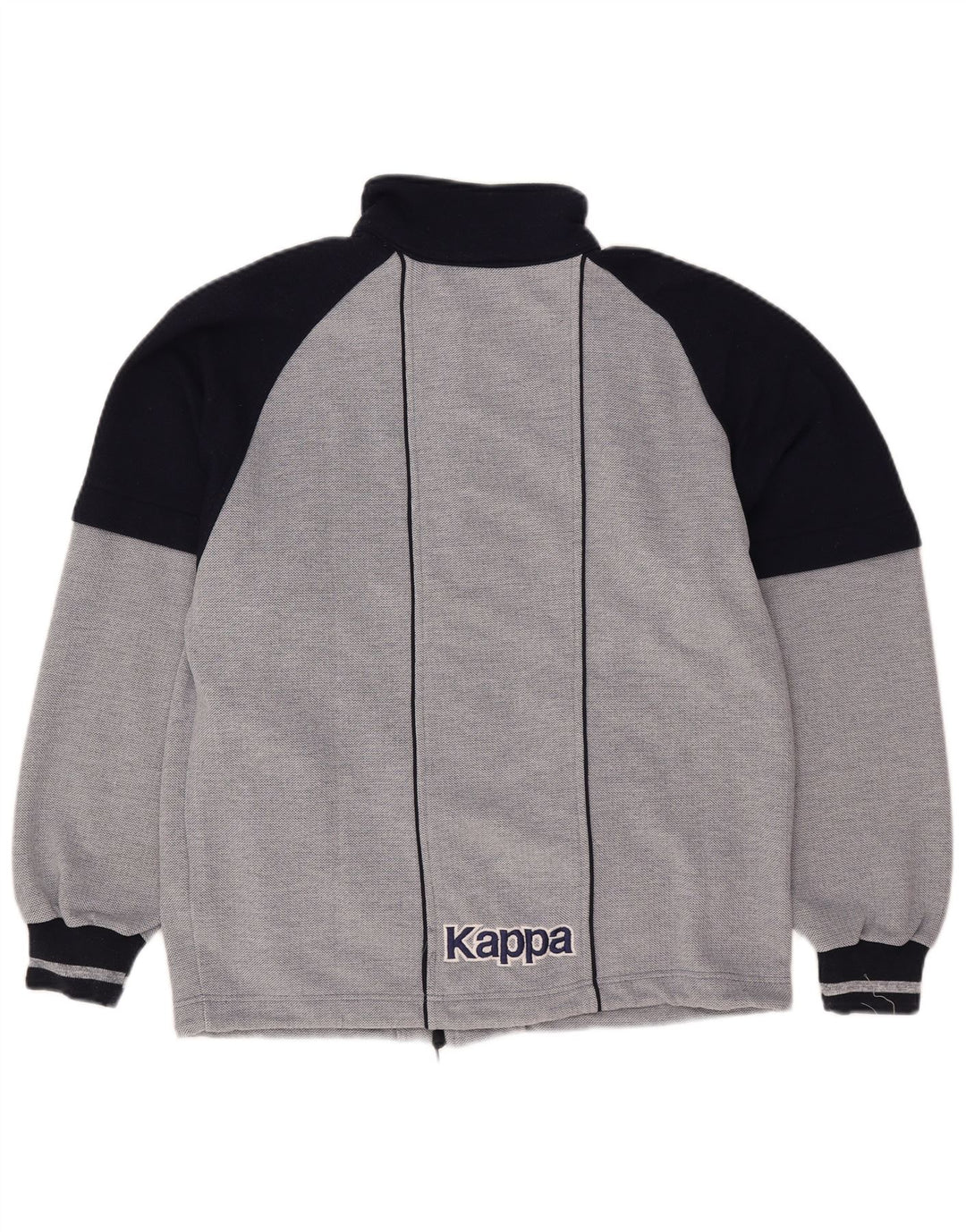 Jaqueta Kappa masculina com agasalho gráfico pequeno bloco colorido azul marinho