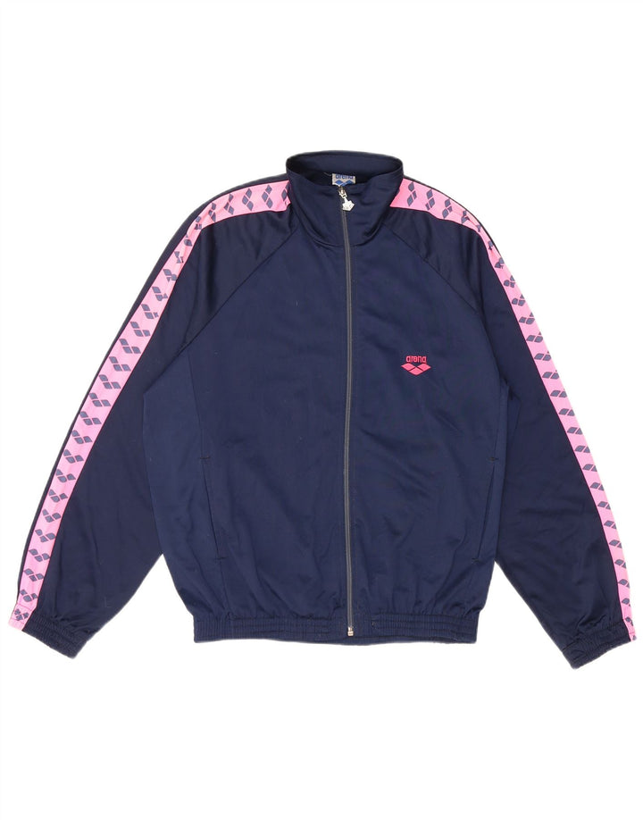 Jaqueta feminina Arena com estampa gráfica UK 14 grande bloco colorido azul marinho