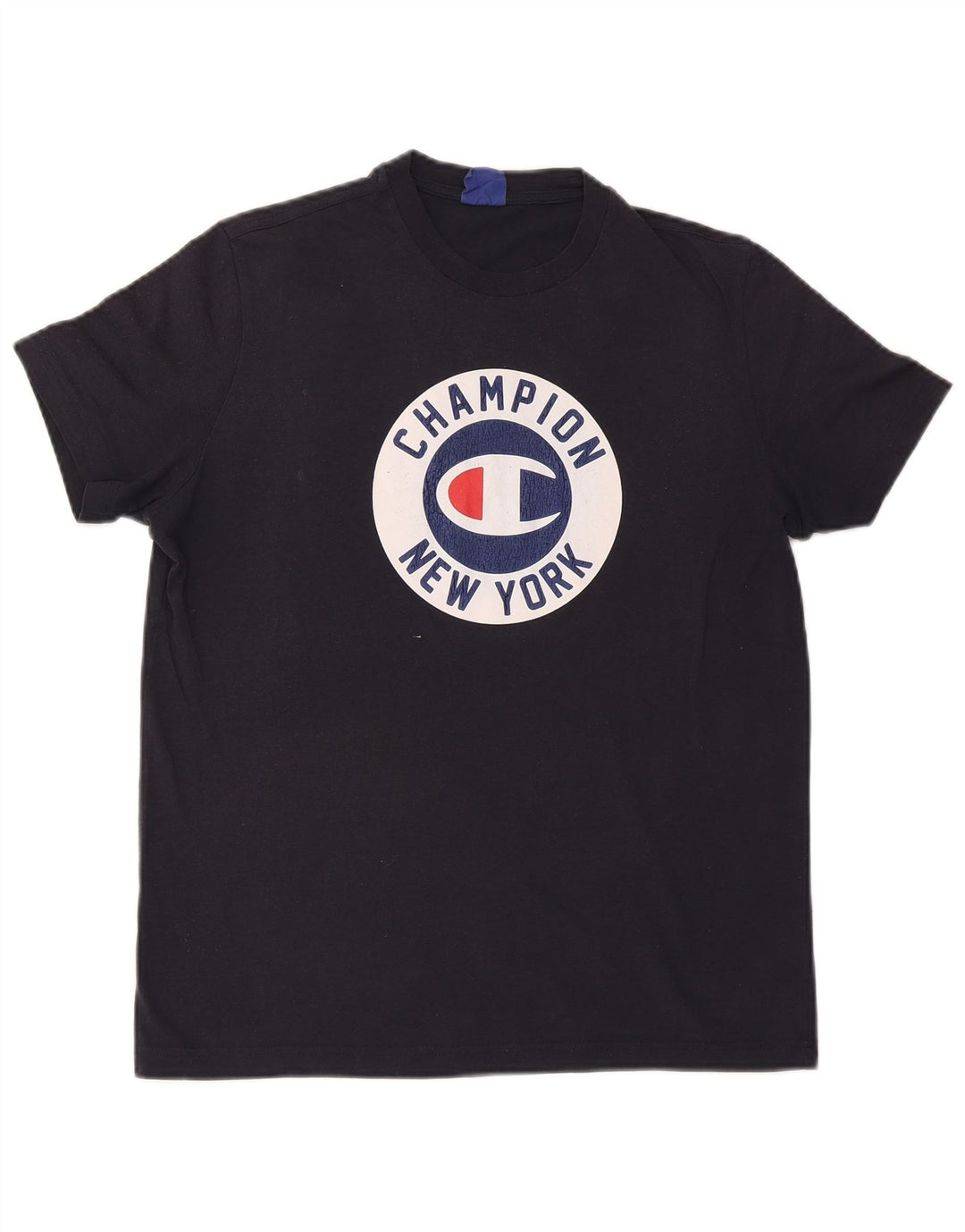 Camiseta gráfica masculina Champion Top Médio Azul Marinho
