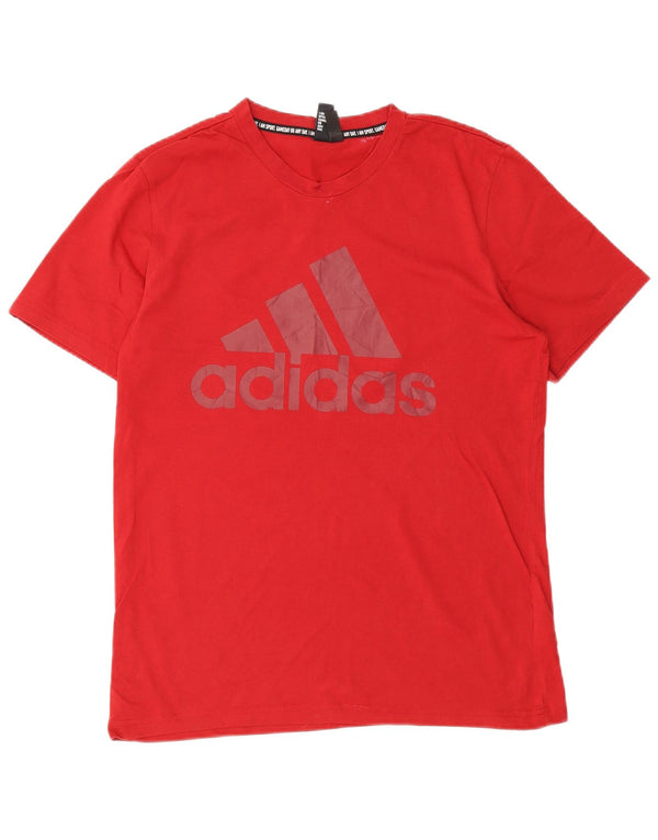ADIDAS Mens Graphic T-Shirt Top Médio Algodão Vermelho