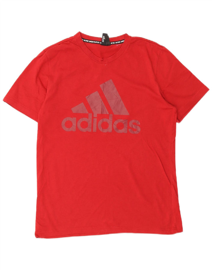 ADIDAS Mens Graphic T-Shirt Top Médio Algodão Vermelho