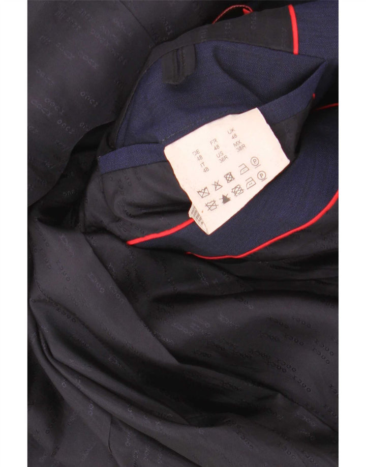 Jaqueta Blazer Masculina Hugo Boss com 2 Botões EU 48 Lã Azul Marinho Médio