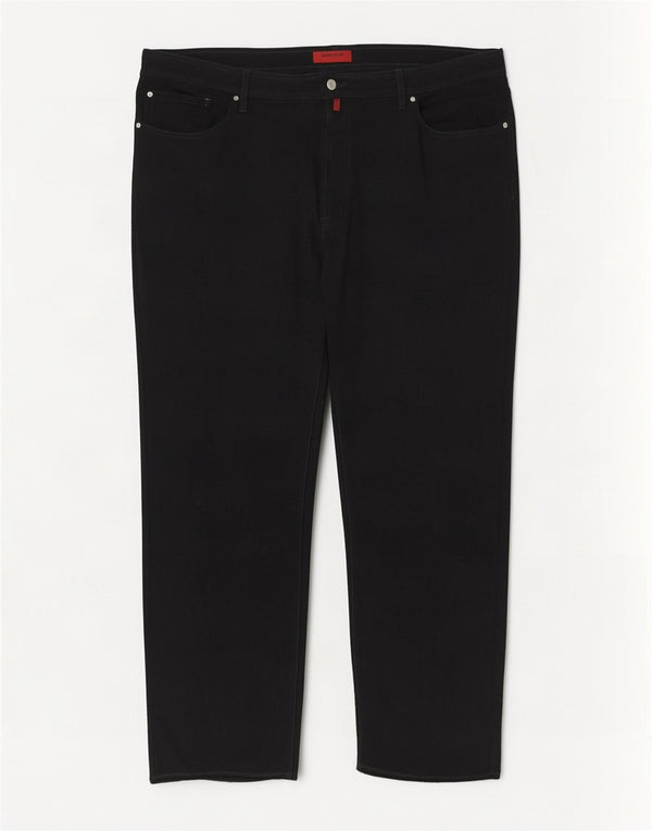 Pierre Cardin Mens Straight Jeans W46 L34 Preto Poliéster