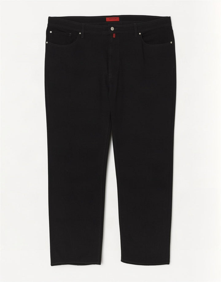 Pierre Cardin Mens Straight Jeans W46 L34 Preto Poliéster