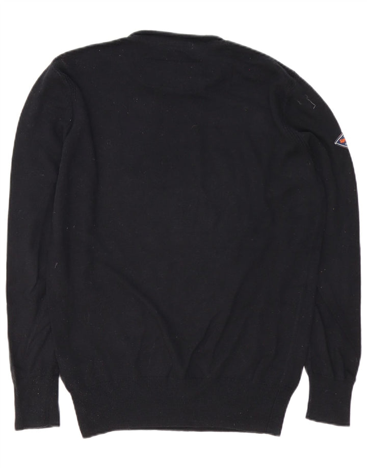 Suéter masculino Superdry com gola redonda e algodão preto pequeno