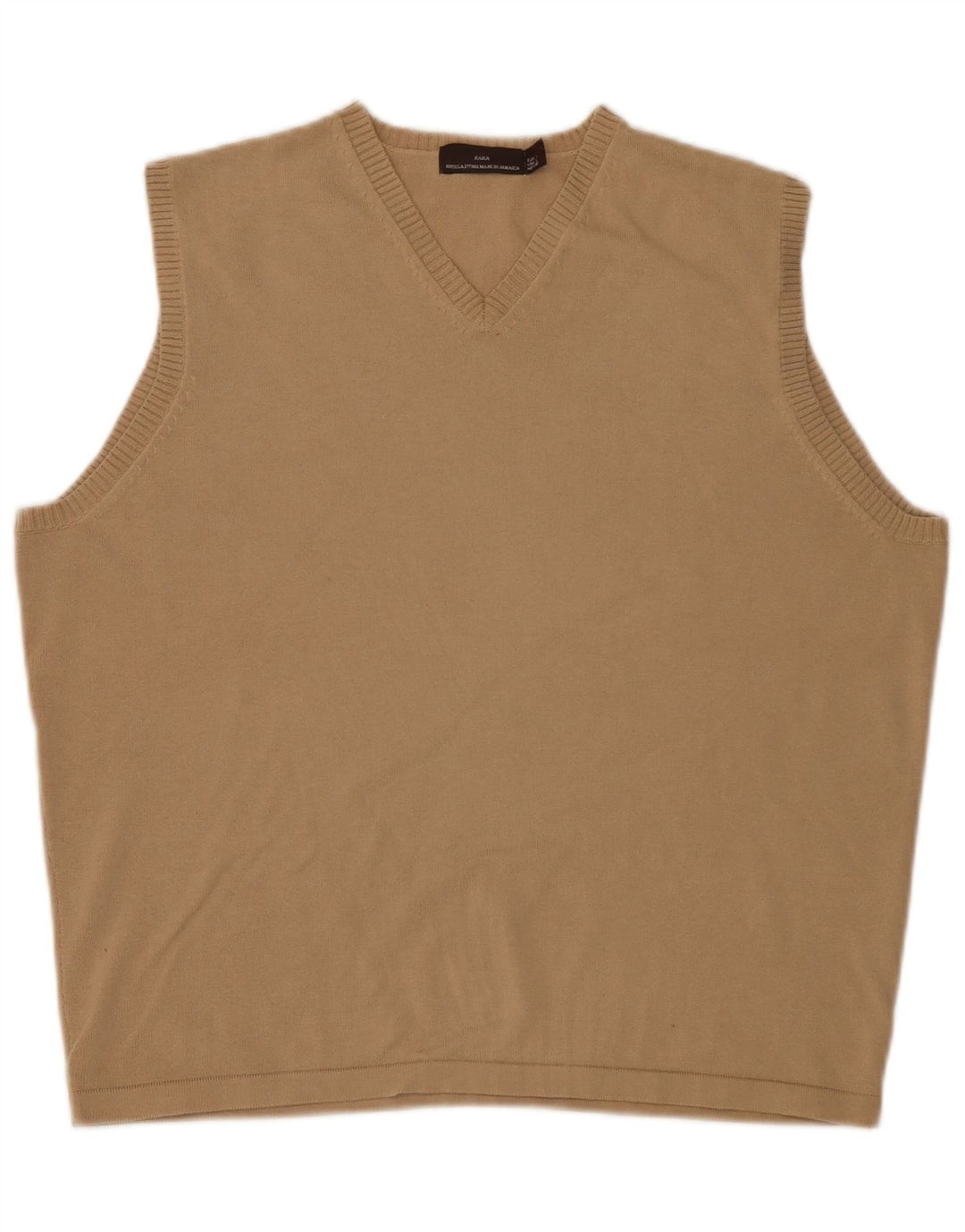 Zara Mens Vest Tank Top Grande Bege