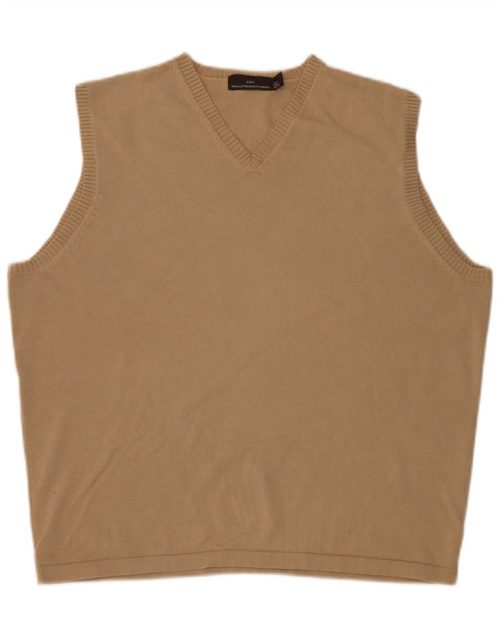 Zara Mens Vest Tank Top Grande Bege